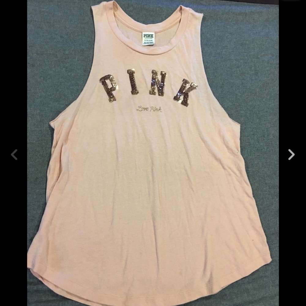 PINK muscle tank size small